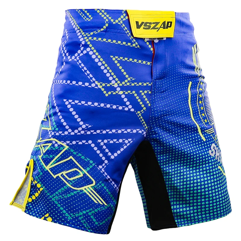 VSZAP Blue Shadow Boxing Shorts MMA Fighting Jujutsu Competition Training Pants 5-point Pants XXS-XL Size