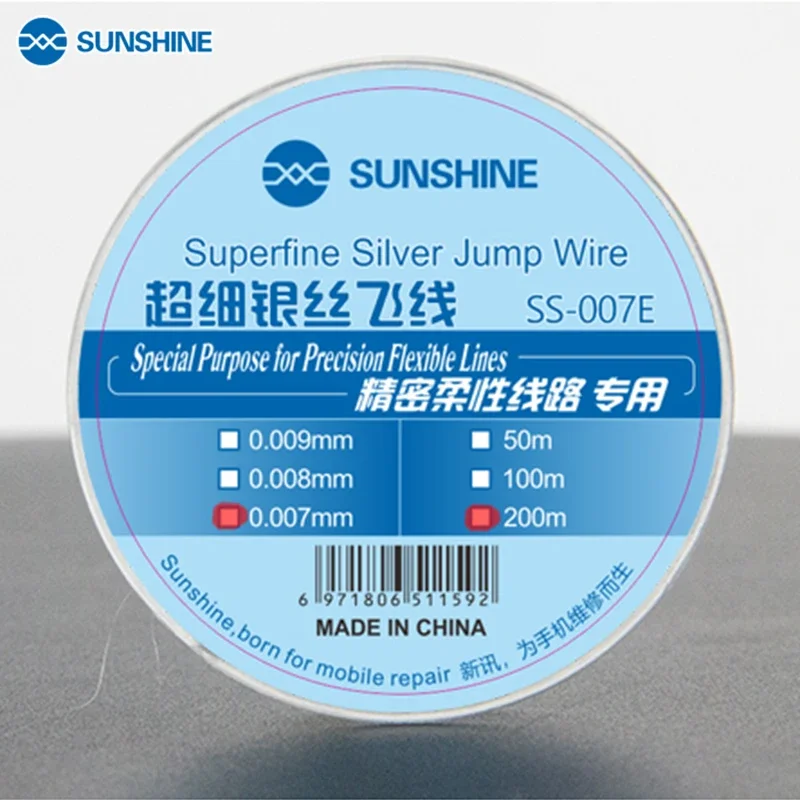 SUNSHINE SS-007E Flying Line Jump Wire 0.007mm 0.009mm For Mobile Phone CPU Fingerprint Touch Dedicated Repair Flying Line