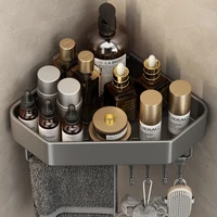 Étagère d’Angle de Salle de Bain Sans Perçage – Panier Mural en Aluminium pour Rangement Douche 4