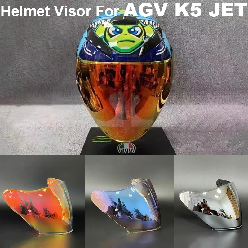K5 Half Helmet Visor Lens Moto 3/4 Open Face Casco Lens Fit For Casco Agv K5 Jet Capacete De Moto Accessori Parabrezza