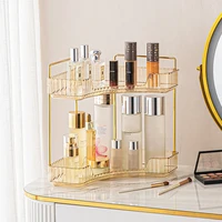1 cosmetic storage rack, multifunctional 90 ° corner storage rack, high-quality transparent PET material counter dressing table 2