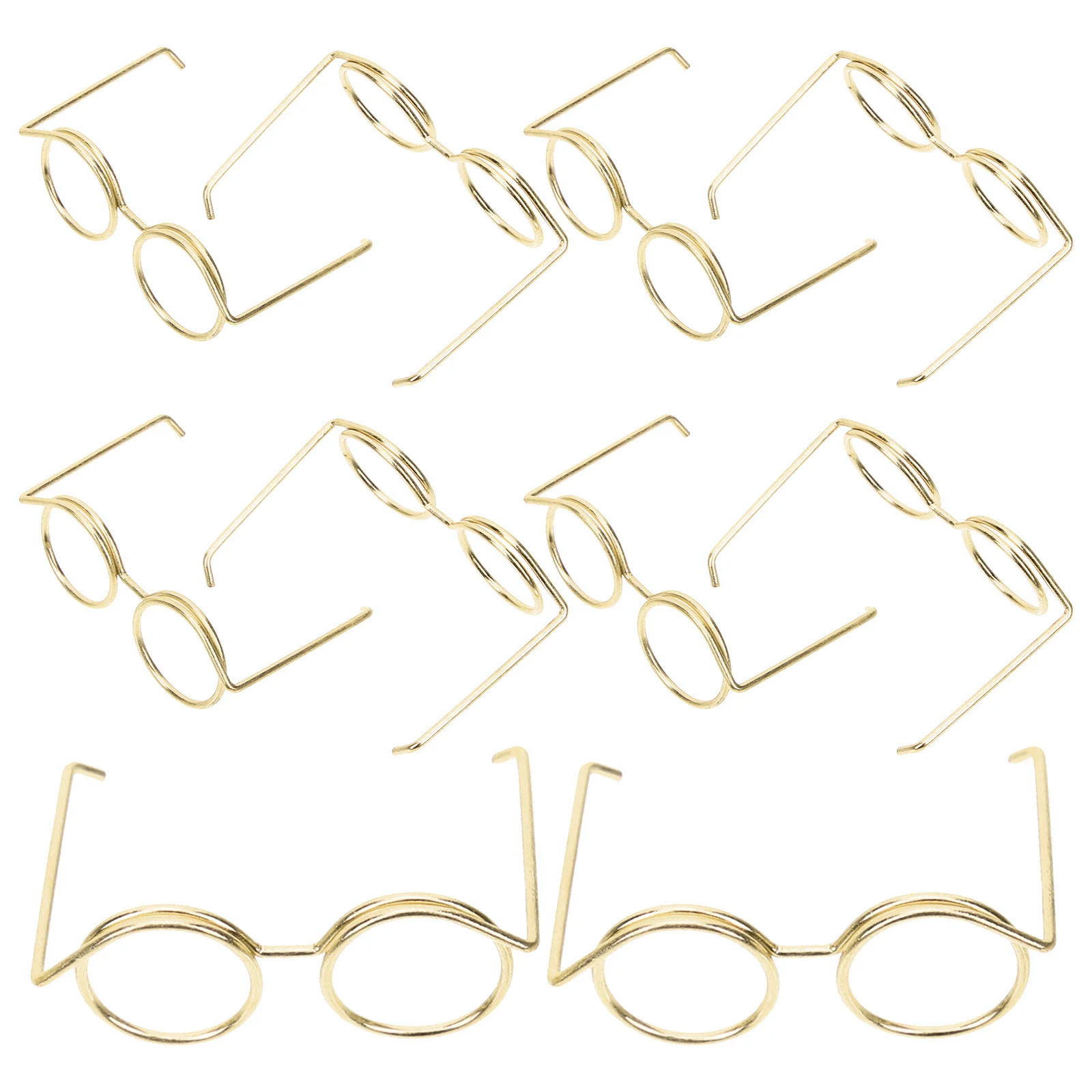 1 2 5pcs round doll glasses dolls fashion retro eyewear for 1 6 1 12 bjd dolls glasses for mini toy eyeglasses doll accessories Retro Doll Glasses Metal Round Frame Lensless Eyewear Doll Sunglasses Doll Dress Up Accessories Children Gifts