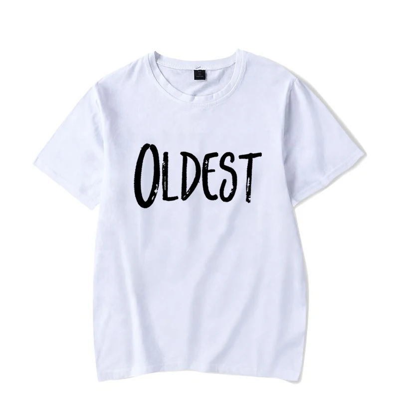 Siblings Matching T-Shirts Newborn Cotton Bodysuits Oldest Youngest Letters Shirt Summer Short Sleeve T-shirts Baby Jumpsuit 2