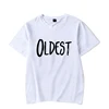 Siblings Matching T-Shirts Newborn Cotton Bodysuits Oldest Youngest Letters Shirt Summer Short Sleeve T-shirts Baby Jumpsuit 2