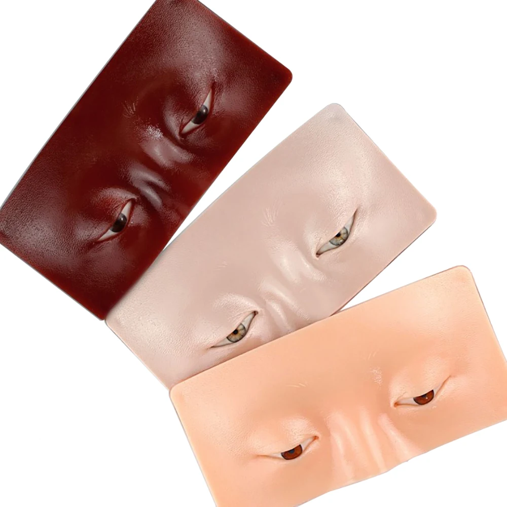 5D Eyebrow Tattoo Practice Skin Textured Bionic Silicone Face Smooth Soft for Eyelash Eye Makeup Practice Beauty Academy