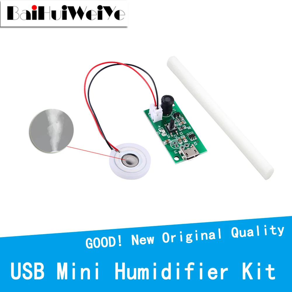 USB Mini Air Humidifier DIY Kits Mist Maker and Driver Circuit Board Fogger Atomization Film Atomizer Sheet Mini Oscillating usb mini humidifier mist driver circuit board fogger atomization film atomizer sheet diy kits 2pcs