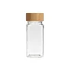 Simple Wooden Lid Seasoning Bottle Square Transparent Glass Can Multi-Function Kitchen Cooking Table Salt Spice Storage Tool 5