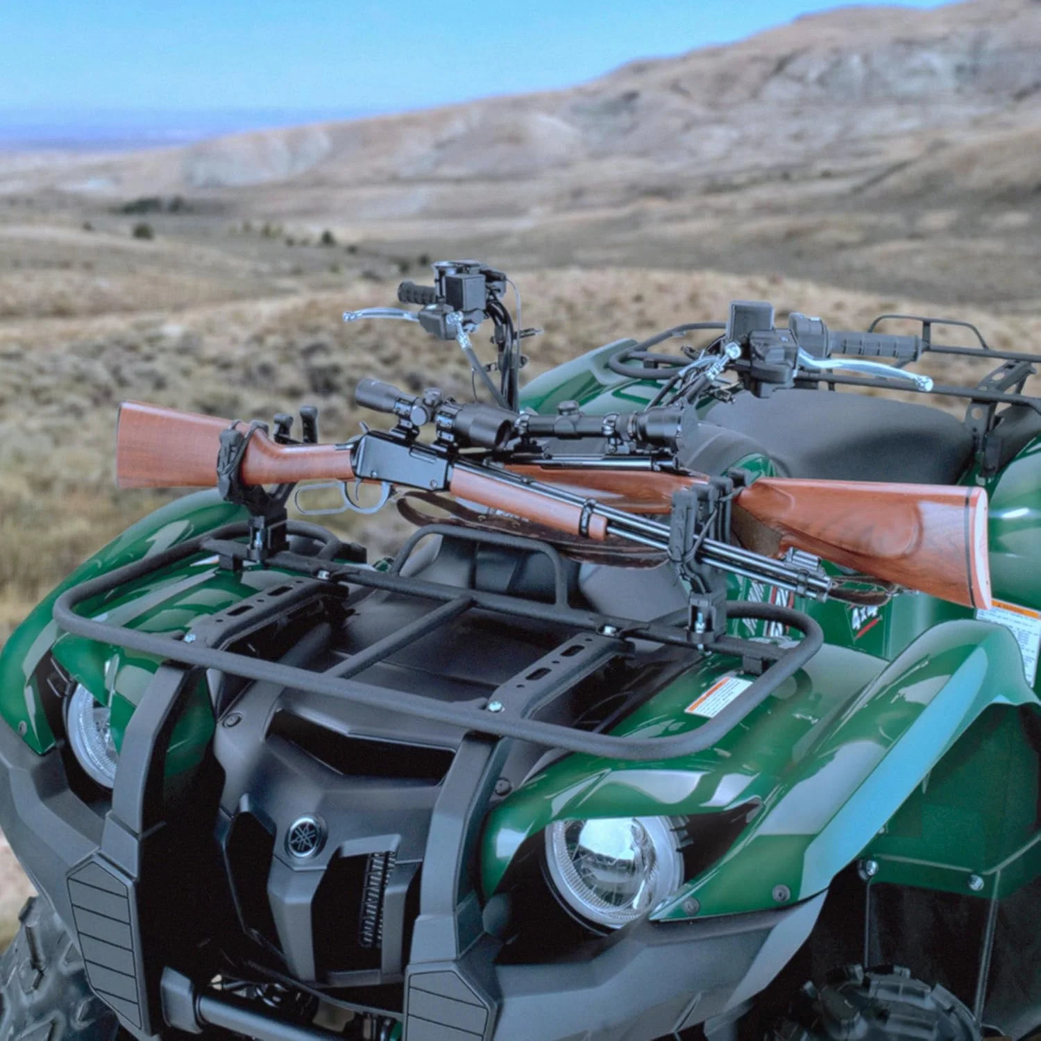  slider image of Dual ATV Gun Rack,