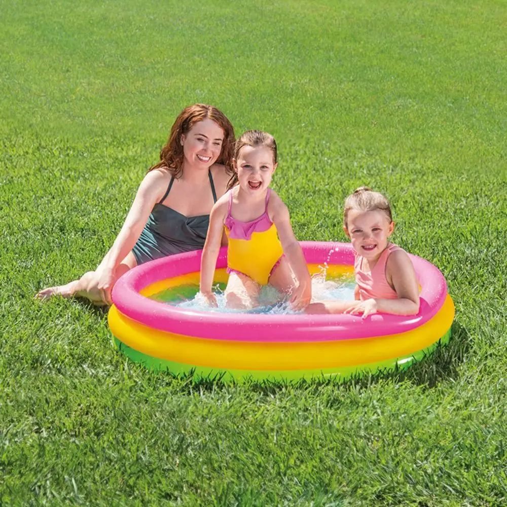 

Round Inflatable Swimming Pool PVC Float Accessories Play Sensory Place Mat Fluorescent Tricyclic Paddling Pool Tub