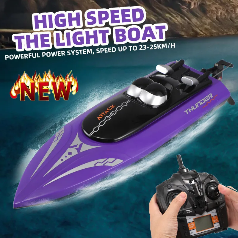 

2.4G Radio Rc Boat 25Km/h High Speed Racing Boat Speedboat Remote Control Ship Water Game Waterproof Remote Control Boat Toy