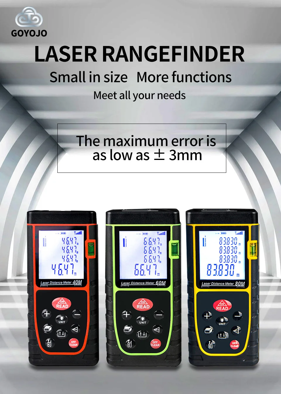 Laser Distance Meter 40M 60M 80M 100M Rangefinder Tape Range Finder Build Meas