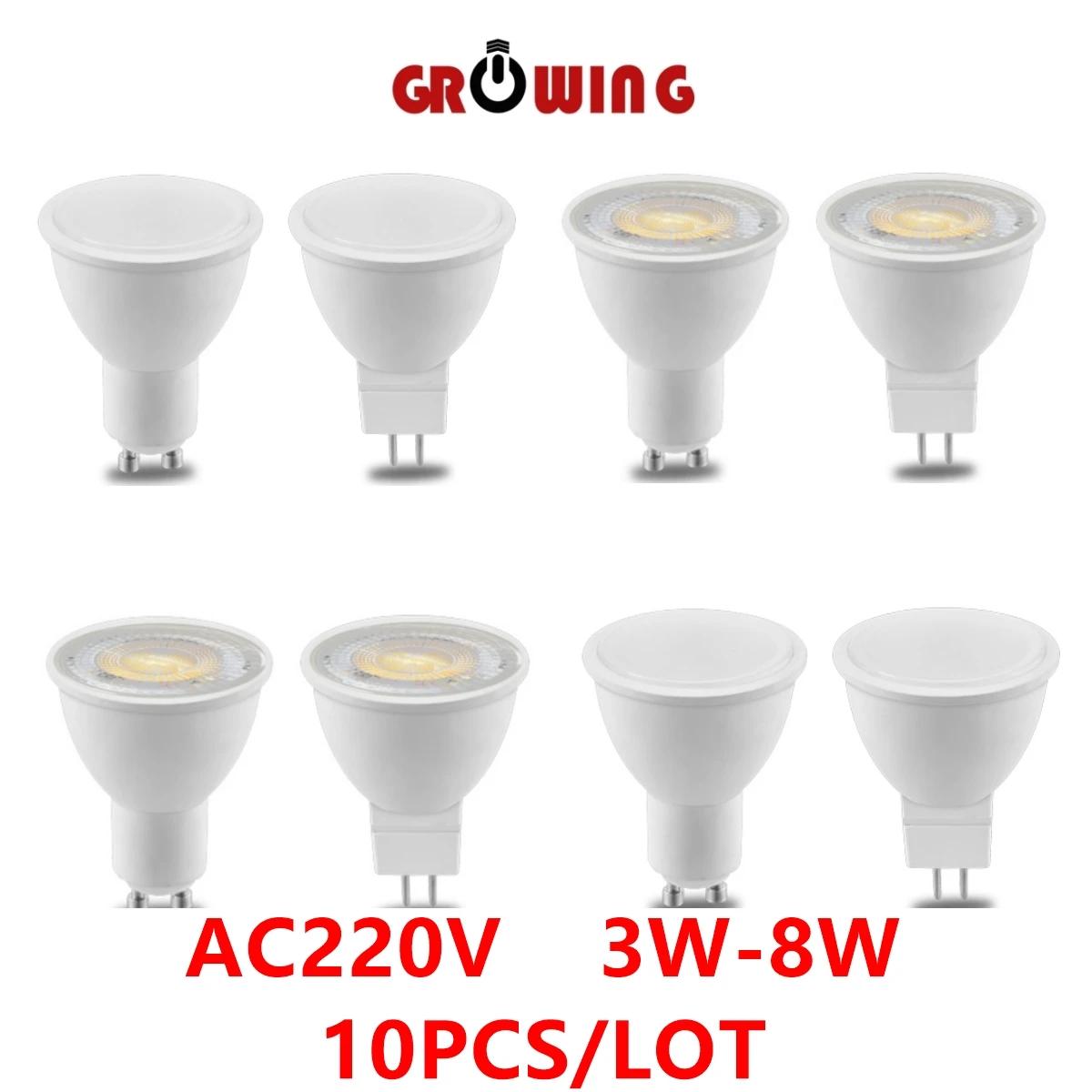 

Spot Foco Gu10 GU5.3 Spotlight Warm White Daylight Cold White AC220V LED Light Lamp For Home Decoration Replace Halogen Lamp