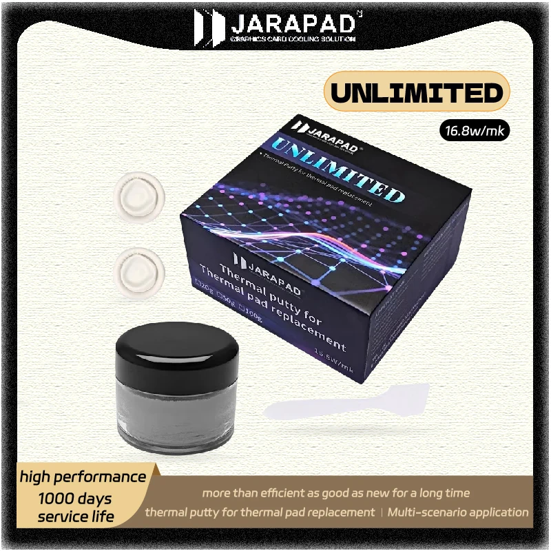 JARAPAD 열전도 퍼티 기본 익스트림 무제한 VGA GPU IC 프로세서용 급속 냉각 고성능 1000일 서비스 수명
