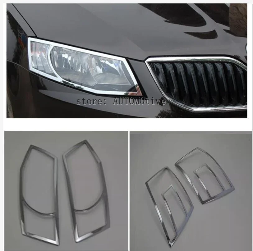 

2 шт., хромированные задние фонари для skoda Octavia A7 2015 2016 2017