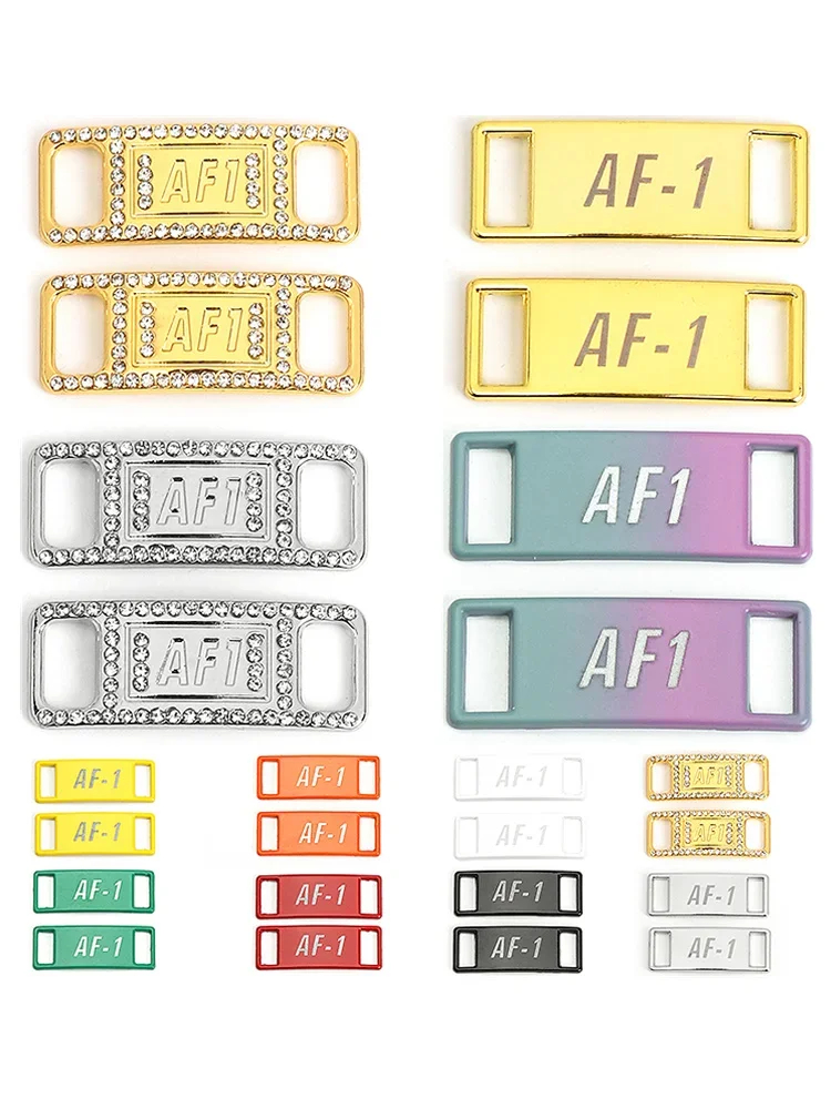 

New AF1 Diamond Shoe Croc Charms Fashion Laces Buckle Quality Metal Shoelace Decorations Chapa Air Force Shoes Accessories 1pair