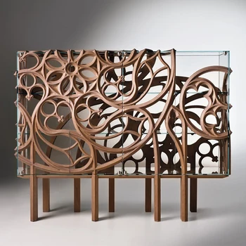 french retro solid wood side cabinet