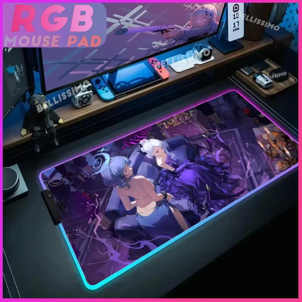 

RGB Popula Game Blue Cool Cute Sorasaki Hina Mouse Pad mouse pad gamer Large Cool Pad Keyboard Desk Game Rubber No-slip Mat