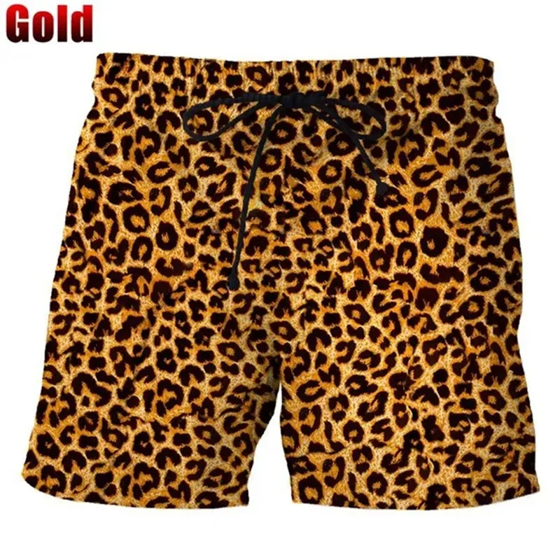 Classic Colorful Leopard Shorts Men Summer Beach Short Pants