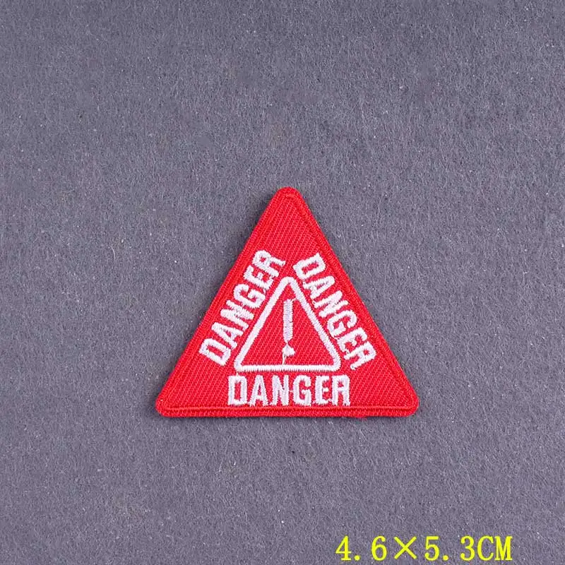 Description Picture 5 of itemEmbroidery Patch Warning signs Patches For Clothing DIY Nuclear Stripes Iron On Patches On Clothes STALKER Badges On Backpack