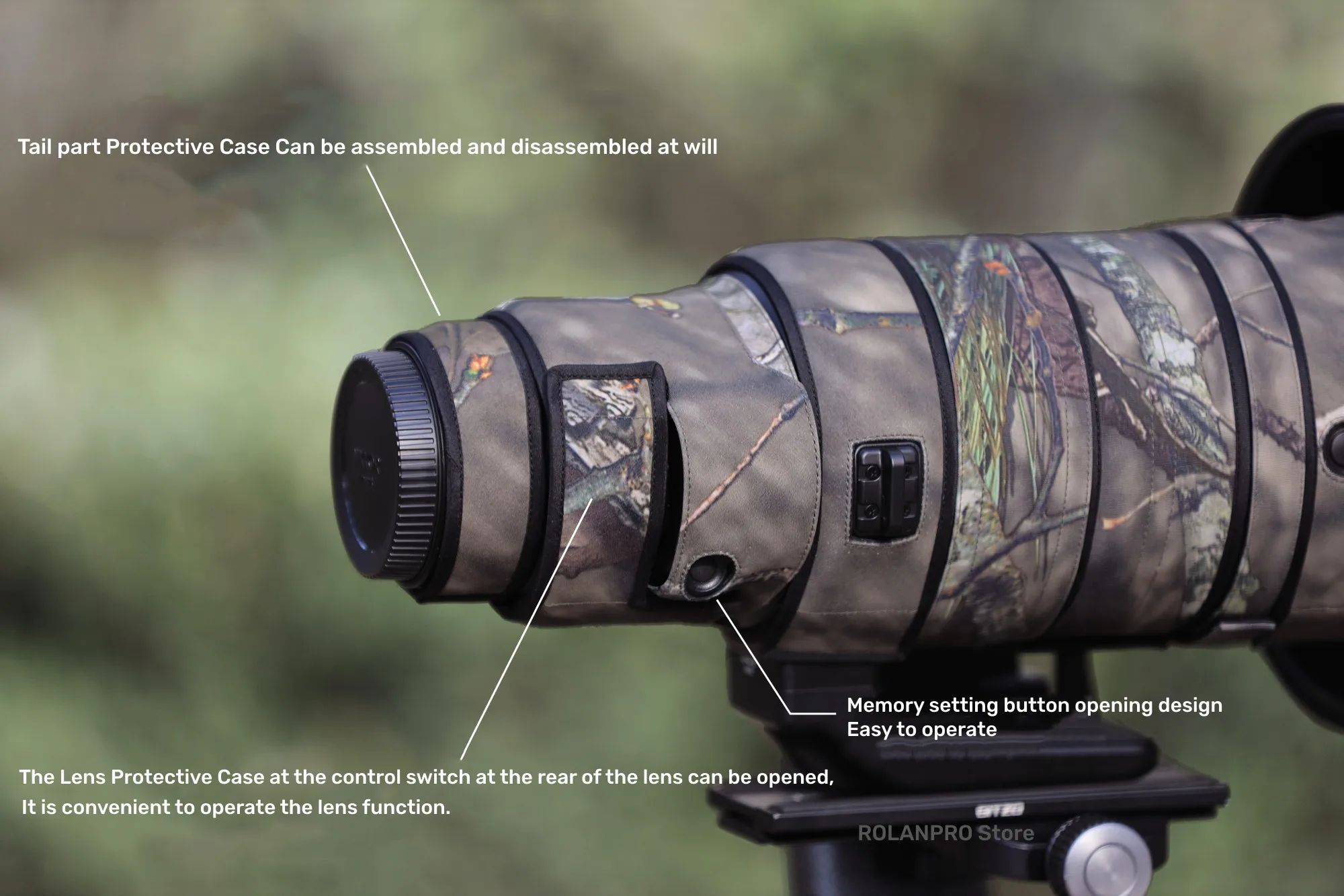 ROLANPRO Wasserdichte Objektiv Camouflage Mantel Für Nikon Z 600mm F4 TC VR S Regen Abdeckung Schutzhülle Für NIKKOR Z600 F/4 Pistolen Fall – Detail 21