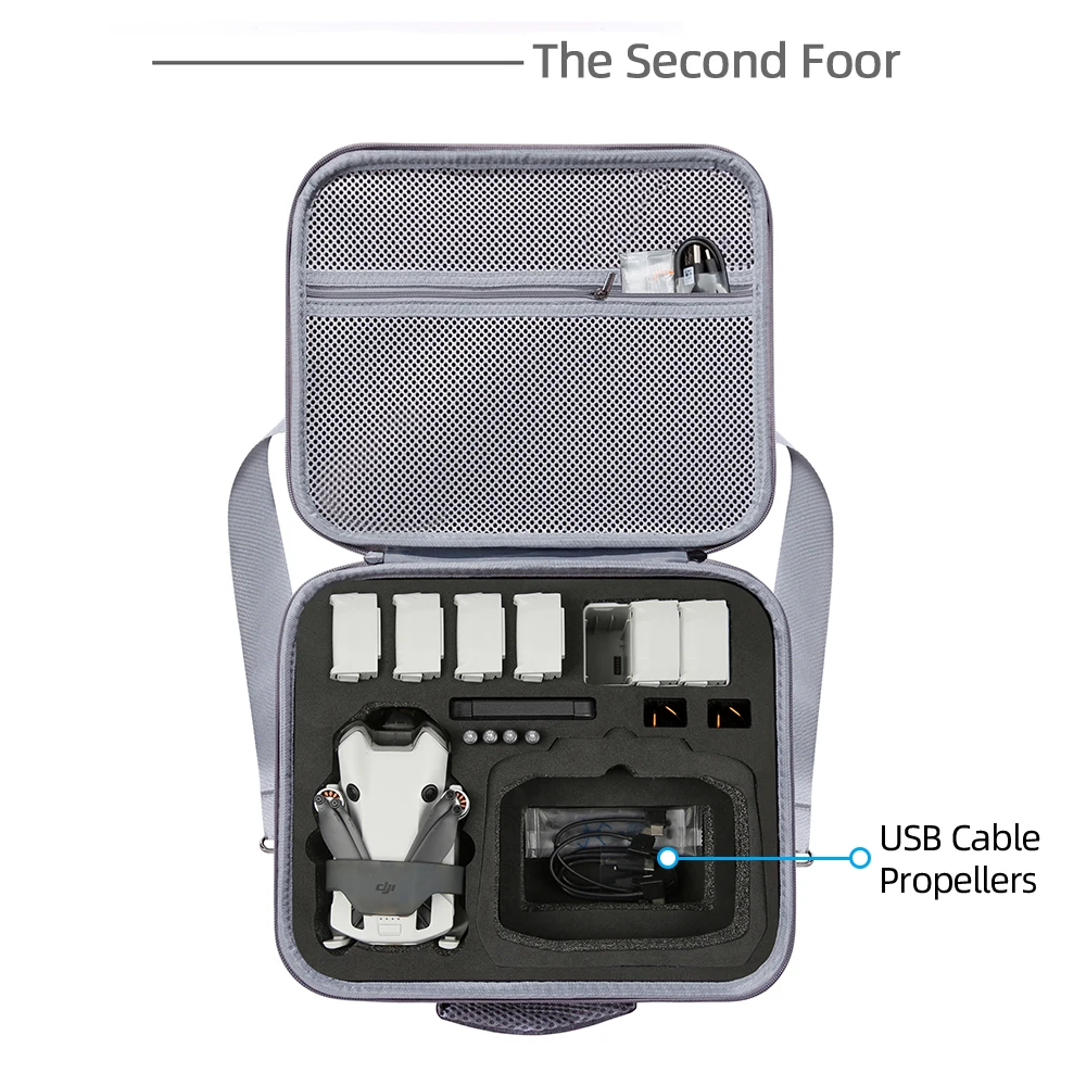 Sac de transport DJI Mini 4 Pro - Étui rigide gris clair/vert