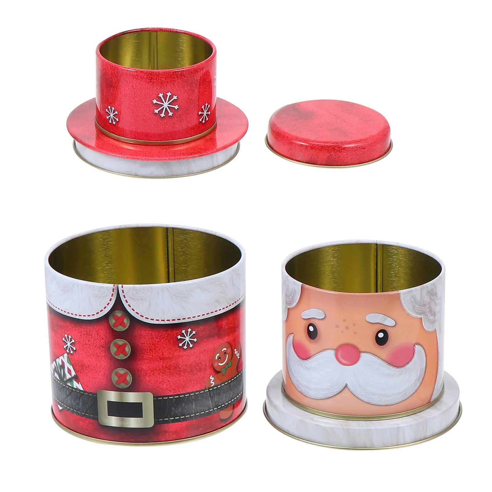 

Candy Bulk Christmas Cookie Tins Snowman Shape Metal Cookie Tins Lids Gift Giving Decorative Christmas Candy Jars Storage