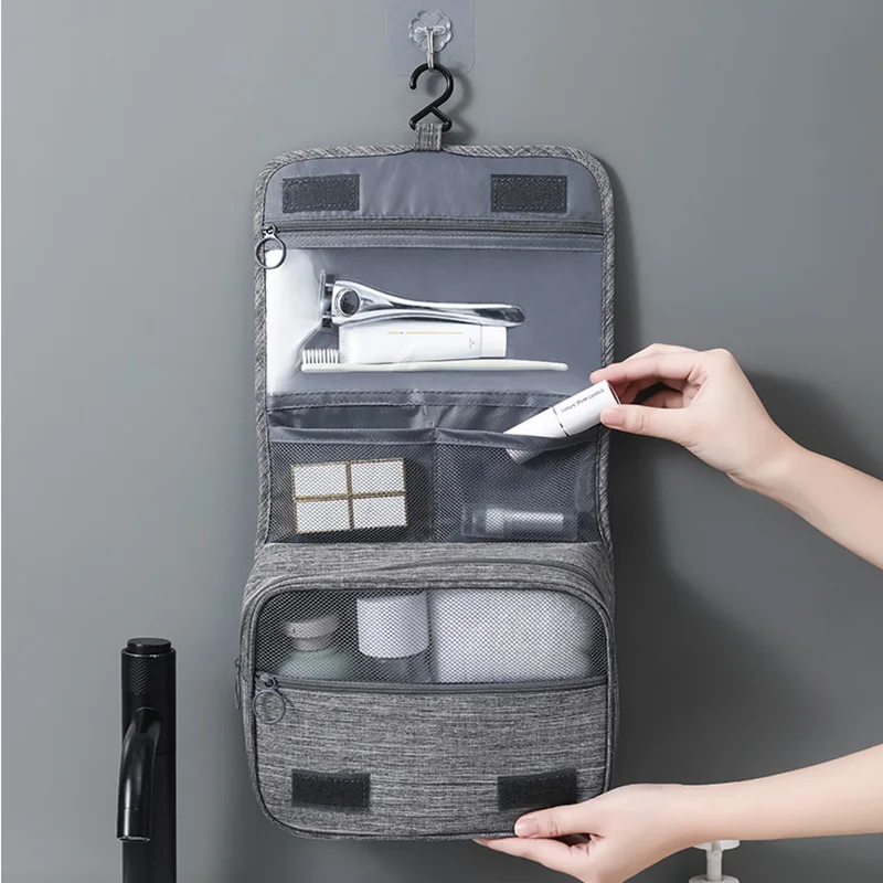 

Hanging Travel Big Cosmetic Toiletry Bag Women Men Necessary Make Up Dry-Wet Separation Accessory Storage Wash Pouch Organizer