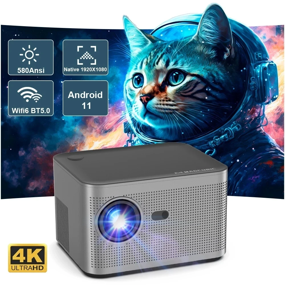 

HY350 New Projector Android 11 4K 1920*1080P Wifi6 580ANSI Allwinner H713 32G Voice Control BT5.0 Home Cinema Projetor