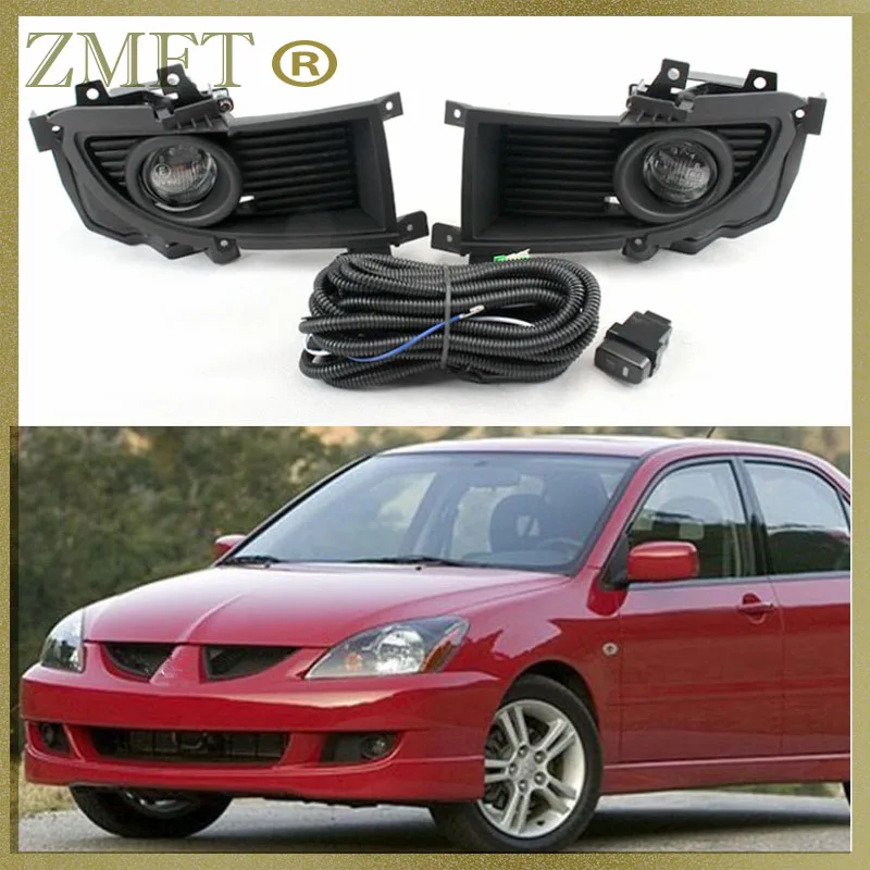 

1 комплект противотумансветильник для переднего бампера автомобиля в сборе для Mitsubishi LANCER 2004 2005 2006 с галогенной лампой и переключателем проводки