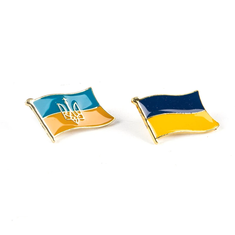 Flag Lapel Pin U.S.A & Ukraine Brooch Friendship Badge 1Pc