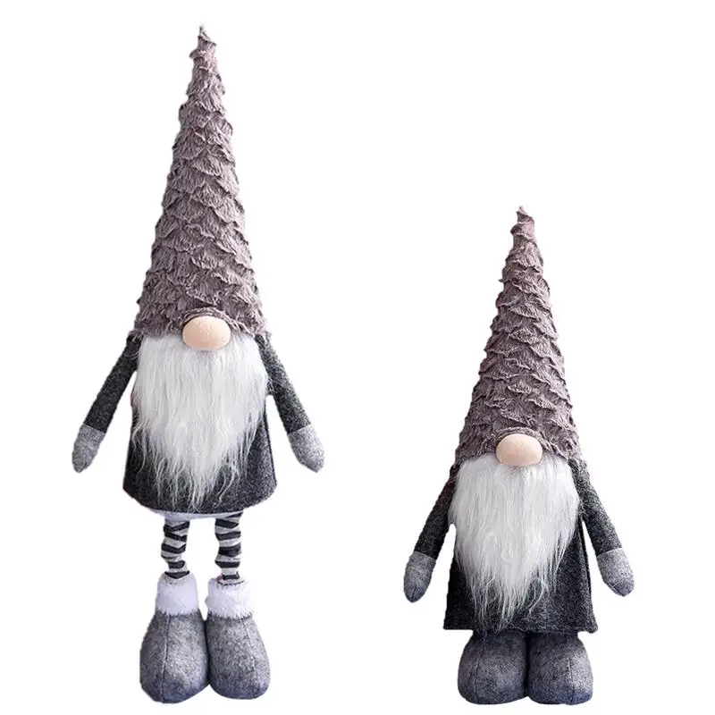 Christmas Gnomes Decorations With Long Retractable Leg Handmade Large