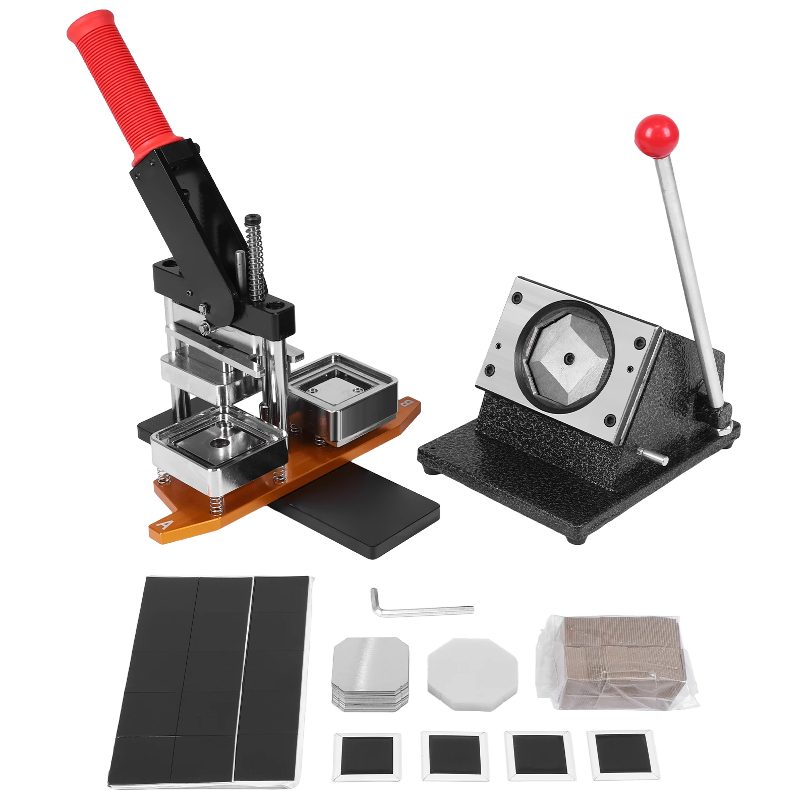 50*50mm Square DIY Pin Maker Badge Press Machine W/100 Set Materials DIY Fridge Magnets Machine for Party Event Business School