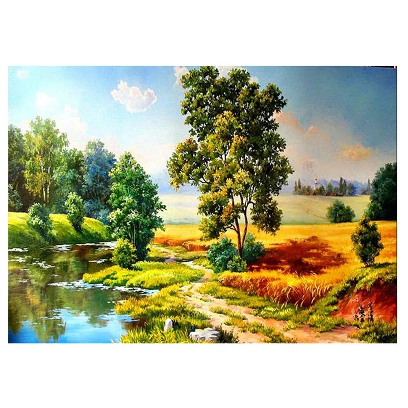 Hot-The New Diamond Painting Square Diamond Full Of Diamonds Landscape Mountain Forest