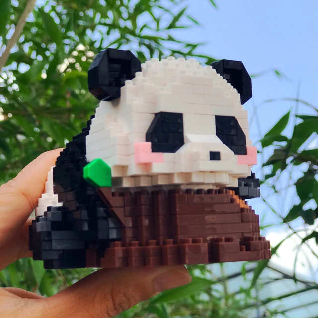 Kawaii Panda Series Micro Particle Building Block Creative Cute Animal DIY Assembled Models Bricks Toys For Kids Birthday Gifts 4