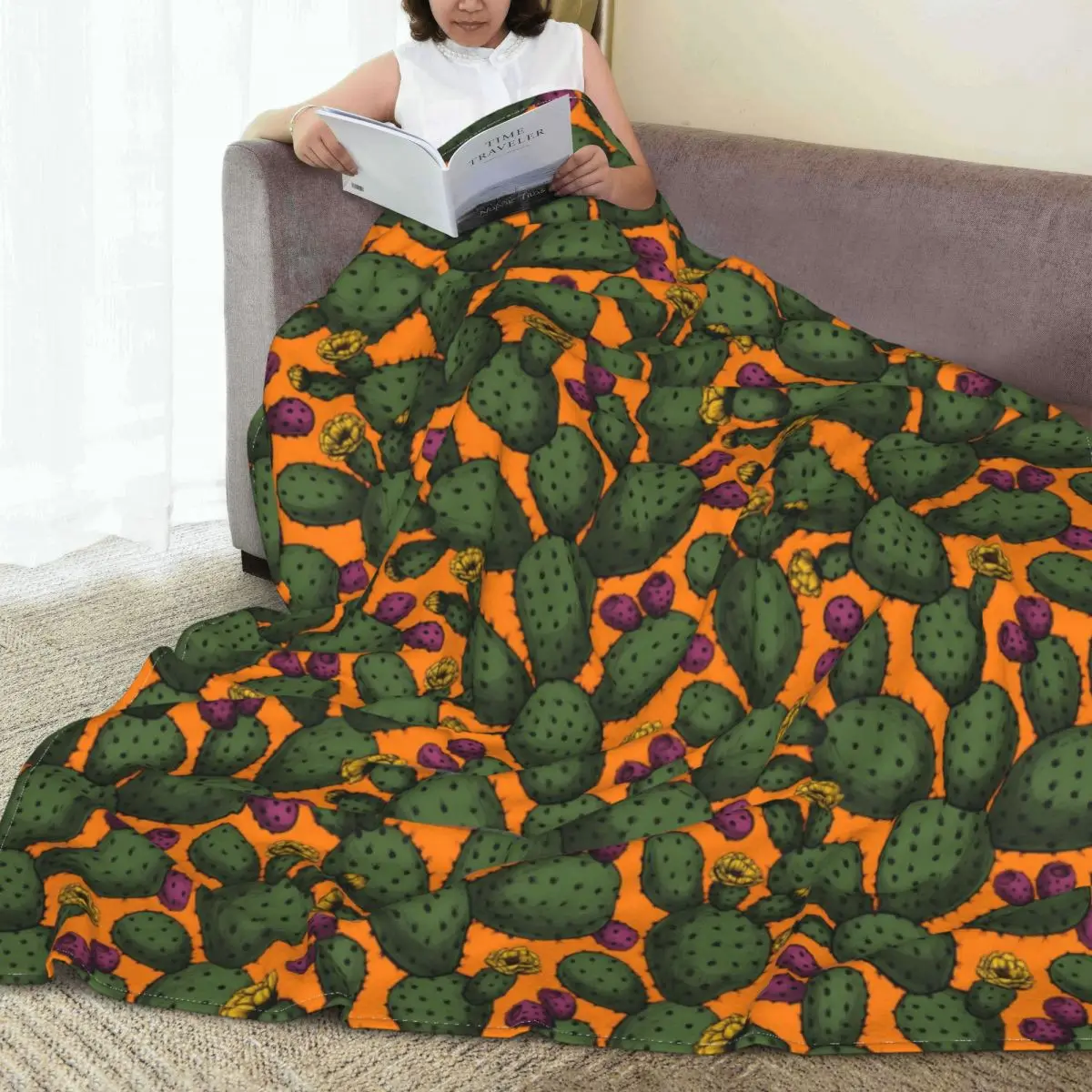 

Фланелевые одеяла с принтом кактуса, теплый мягкий плед для отдыха на открытом воздухе, походов, пустыни, заката, покрывало для дивана и кровати