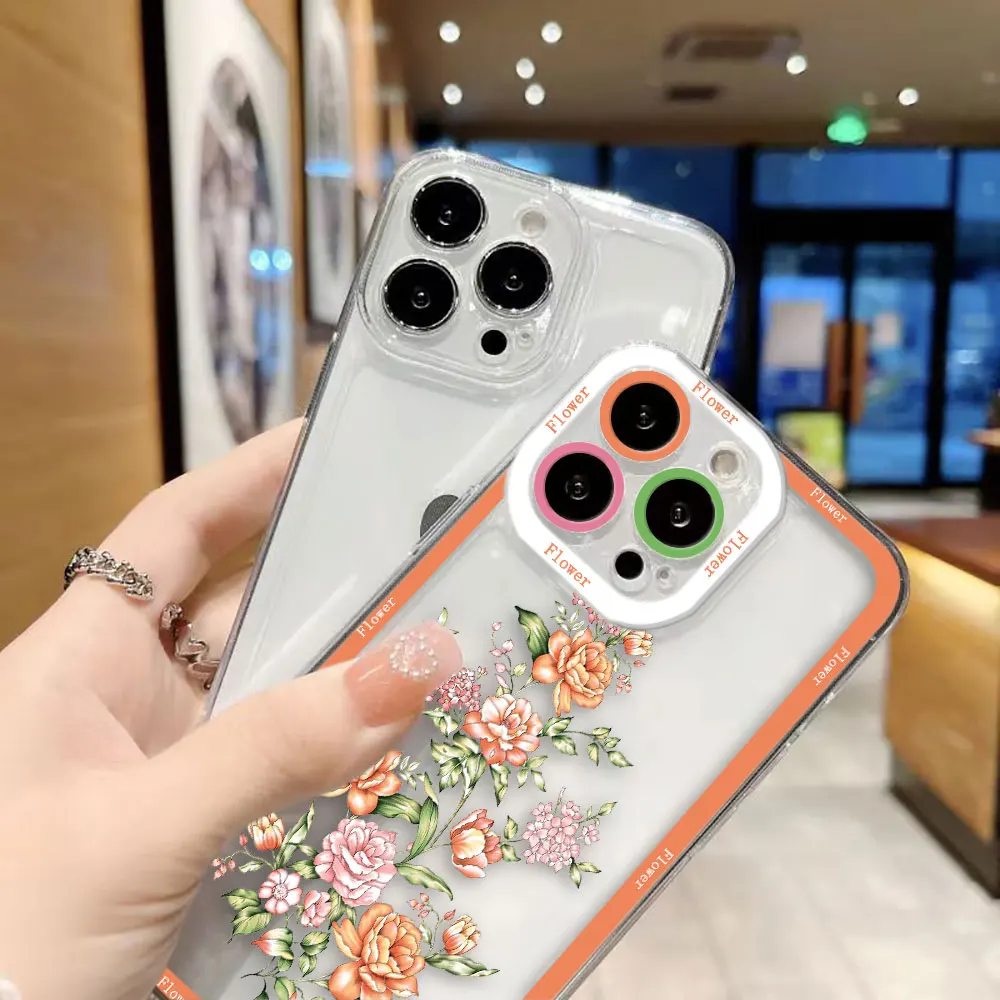 Vibrant Floral Transparent Phone Case Cover