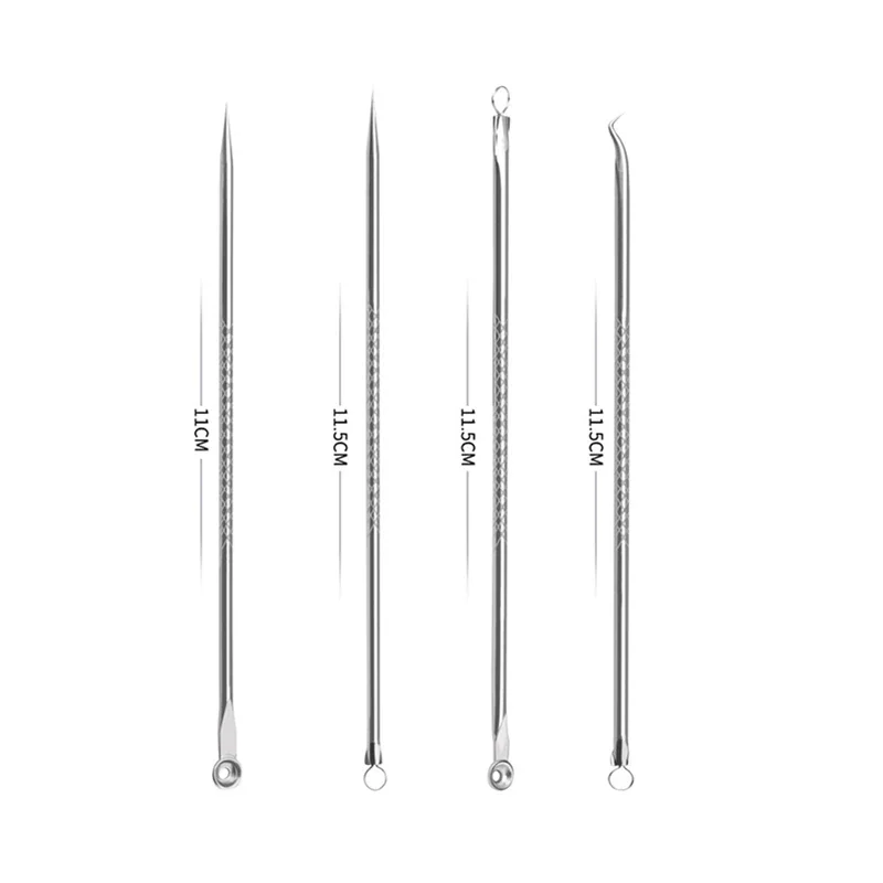 Blackhead Remover 4PCS Acne Comedone Black Spot Pimple Blemish Skin Care Women Beauty Treatment Pore Cleanser Needle Hook