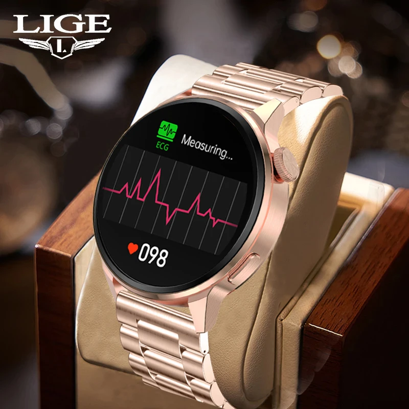 LIGE Smart Watch Damen Herren NFC Zugangskontrolle Bluetooth Anruf GPS Bewegungsverfolgung EKG Pulsmesser Smartwatch |