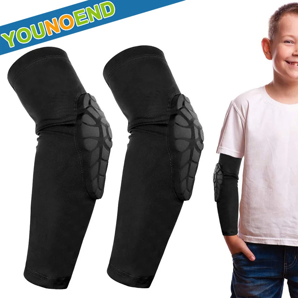 

Kids Youth Honeycomb Elbow Compression Pads Sports Elbow Support Sleeves for Basketball Football Volleyball Wrestling Cycling