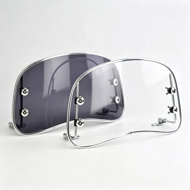 Universal Fit Adjustable Clear Motorcycle Windshield - Enhanced Durability & Anti-Glare Protection