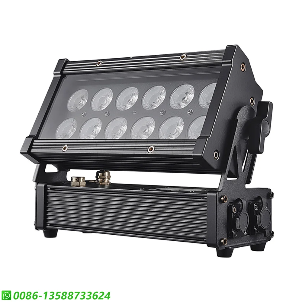LED 12x15W RGBWA UV 6 인 1 방수 IP65 벽 세척 효과 DMX 제어 야외 파티 플래시 효과 무대 조명, DJ 디스코 램프
