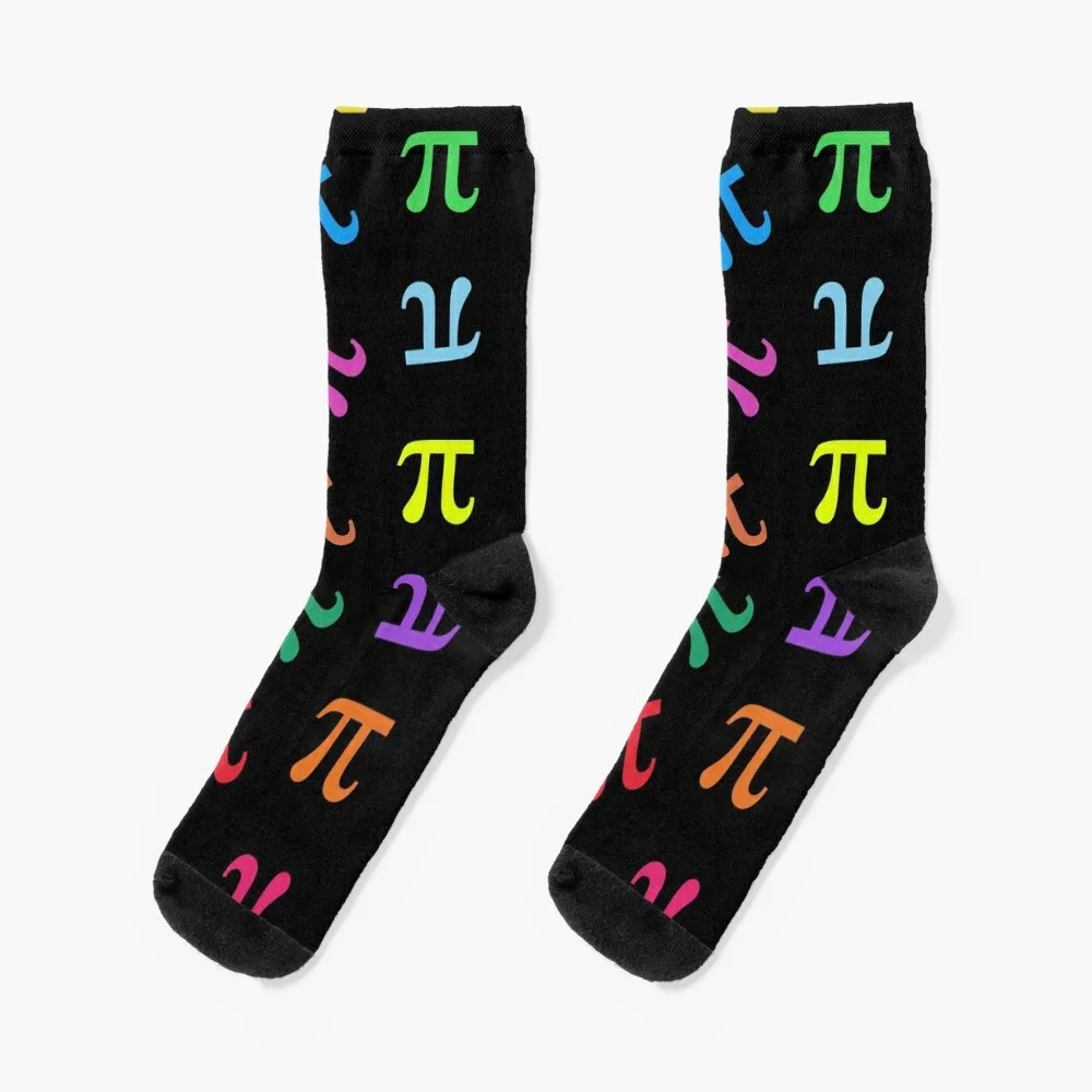 Pi Day Colorful Pi Pattern Rainbow Socks Run golf Funny socks Designer Man Socks Women's