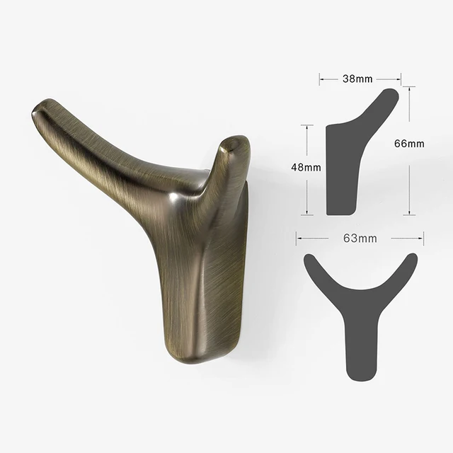 2 db Modern Fémkulcs Akasztófal Északi Kürt Alakú Horgok A Fürdőszoba Ajtó Falának Dekoratív Akasztásához - Image 6