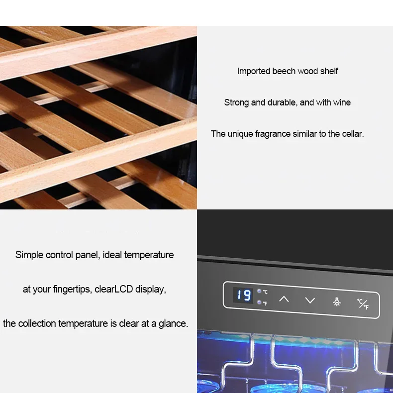 34 46bottle Wide Temperature Humidity Wine Cabinet Thermoelectric Grapes Red Wine Refrigerator Chiller
