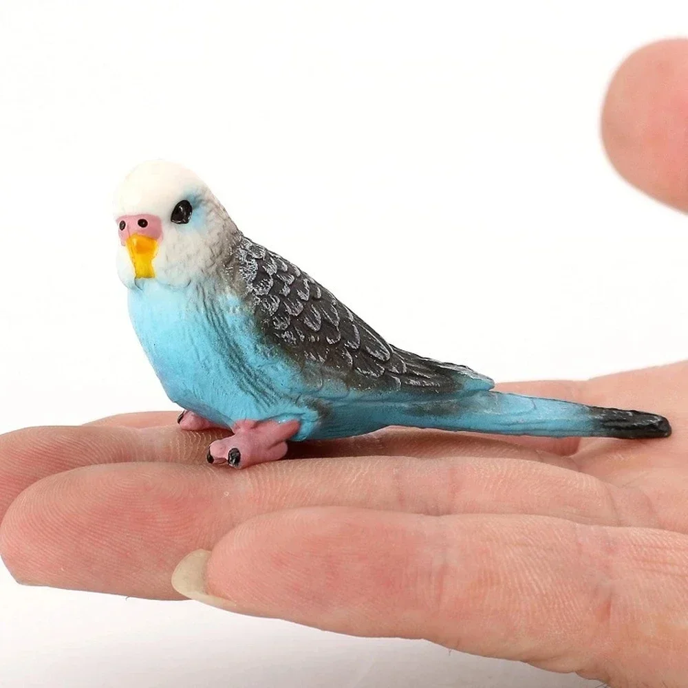 Creative Simulation Parakeet Parrot Landscape Ornament Miniature Animal Model Lawn Figurine Artificial Bird Photography Props
