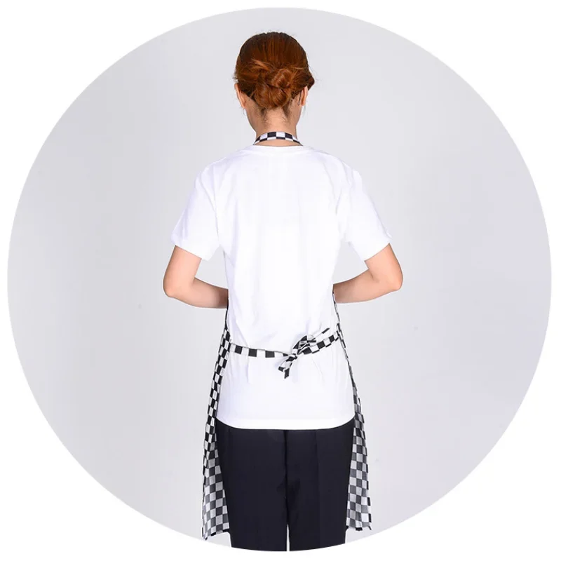 Womens Mens Cooking Chef Kitchen Restaurant BBQ Apron Dress with 2 Pockets Simple Style Waiter Apron Kitchen