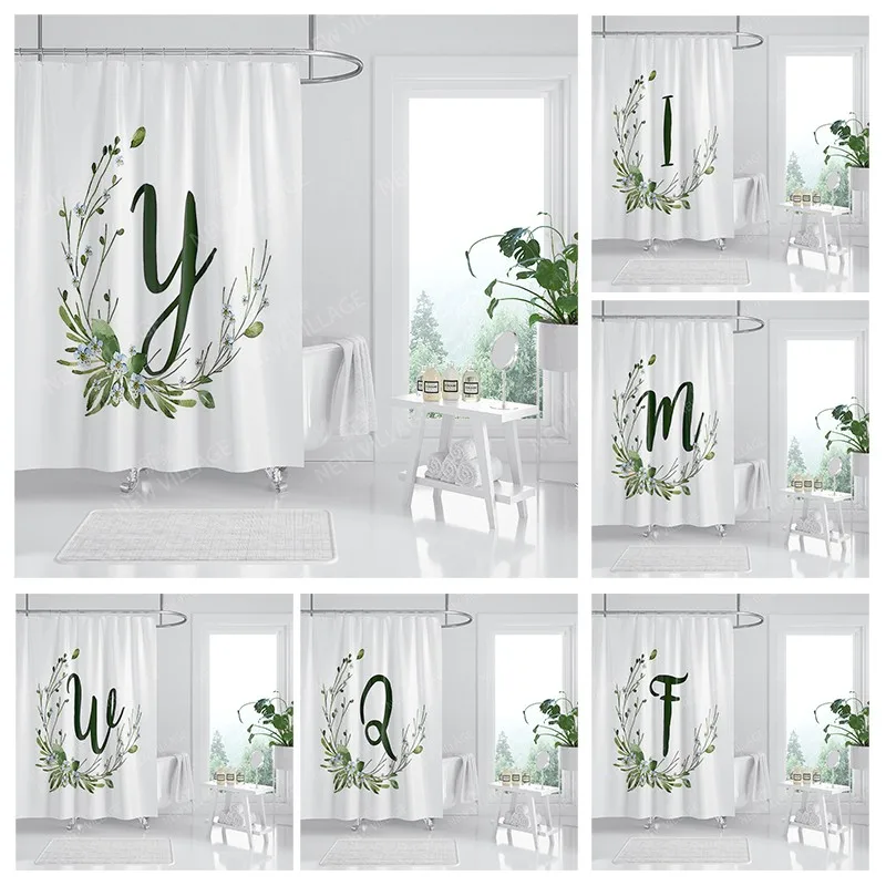 

Waterproof fabric shower curtains Bathroom curtain accessories Bath curtain for shower 180x200cm 240*200 letter boho decoration