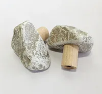 4PCS Pebble Creative Solid Wood Decorative Hook Hanging Natural Stone Hook On Cloakroom Wall(Random delivery) 1