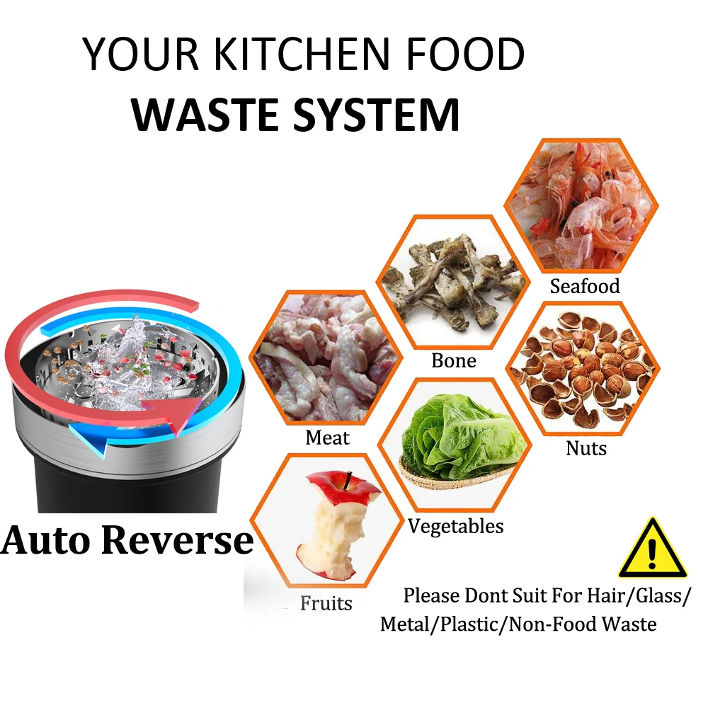 Kitchen sink food waste disposer garbage disposal machine for food shredder