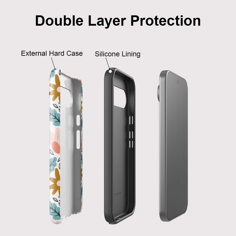 Acrylic Shockproof Phone Case with Floral Design